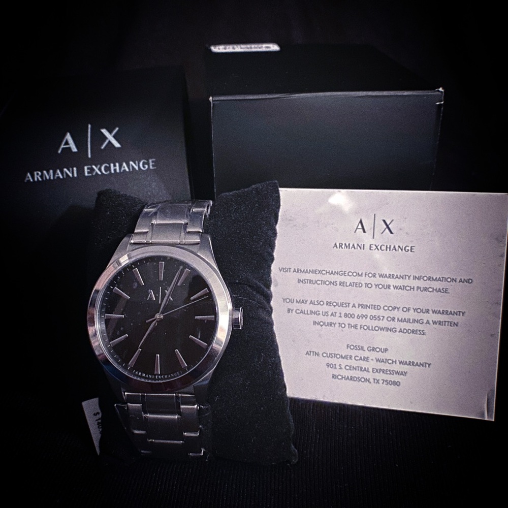 A|X 3-Hand Silver SS Watch